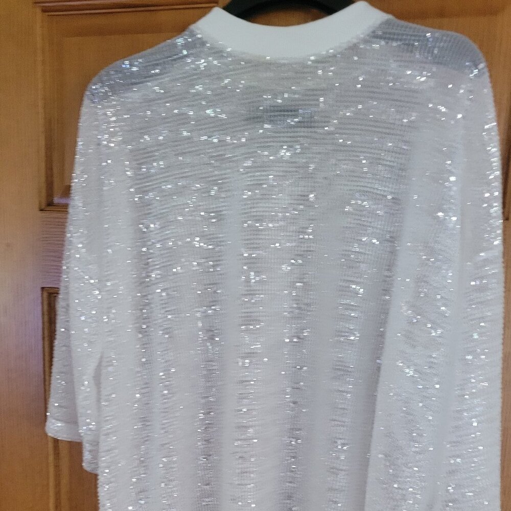 Like New Y/PROJECT Sheer White Sequin shirt Medium